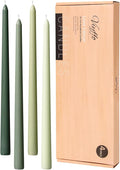 Viyffo 12 Inch Green Taper Candles 4 Pack Unscented Smokeless Long Tall Tapered Candles for Candlesticks Sticks Wedding Home Decor Dinner