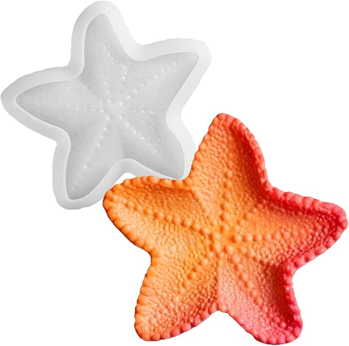 1 Pc Exquisite Starfish-Shaped Silicone Tray Mold Unique Storage Container Epoxy Resin Casting Mold for DIY Jewelry Small Ornaments Home Decorations Candlesticks Soap Dishes Art Crafts