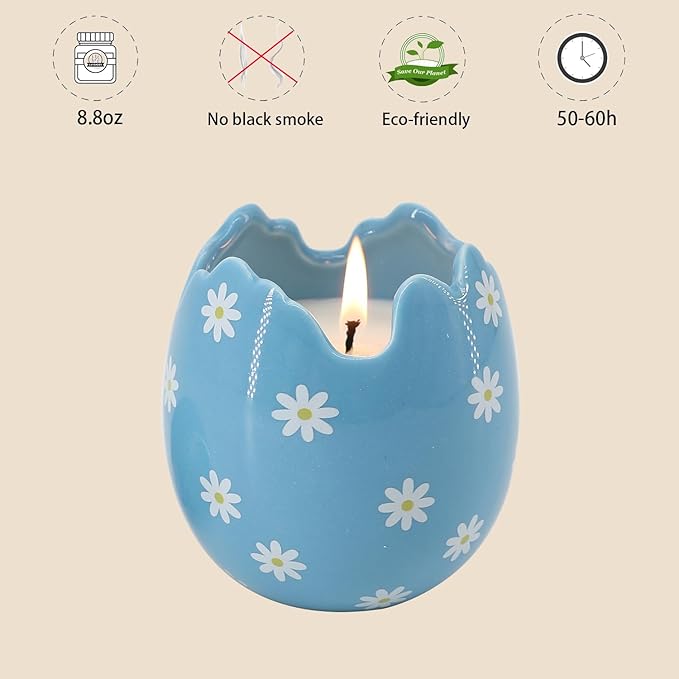 Easter Decor - Easter Eggs Scented Candle, Easter Gifts for Women, Lavender Candles(8.5oz)
