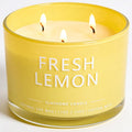 Fresh Lemon Scented Candle, Luxury Large 3 Wick Soy Candle 12 Oz, 60+ Hour Long Lasting Clean Burn, Elegant Aromatherapy Home Decor, Housewarming & Birthday Gift for Men & Women