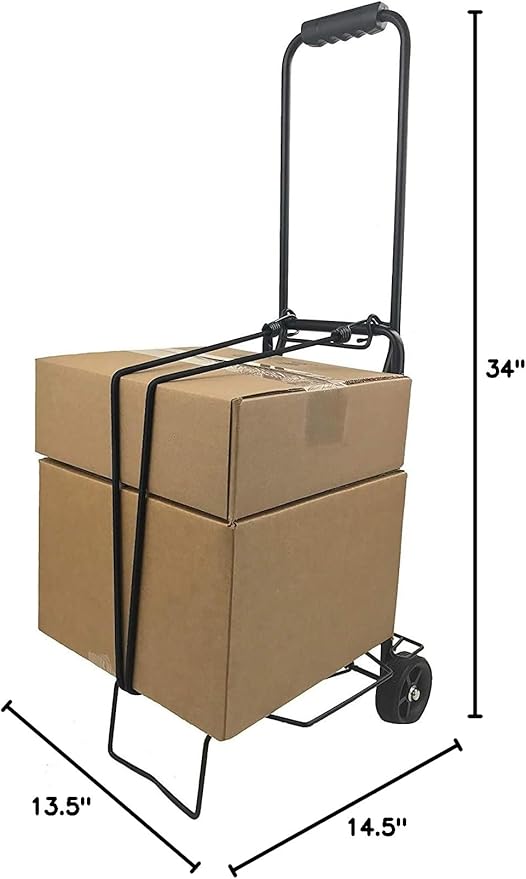 Folding Hand Truck 2 Wheels 40 Lb | Luggage Trolley Dolly Cart with Two-Wheels | Portable Fold-Up Dolly Cart - Collapsible | Lightweight and Foldable | Hand Carts Ultra Light | Mini Transport Carrier