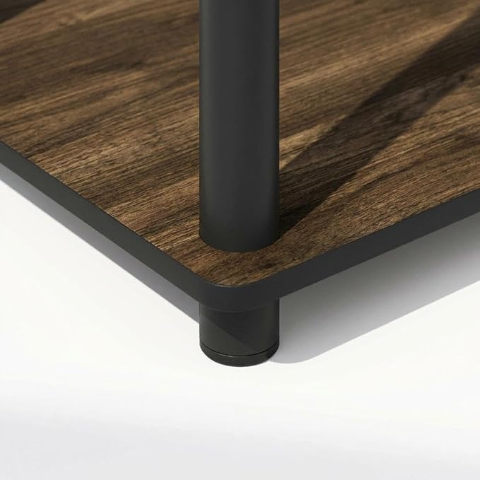 Furnifact Columbia Walnut Black Bookcase with Modern Design, Durable Wooden Construction, for Home or Office Storage, Stylish and Functional