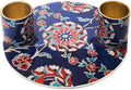 Yair Emanuel Flat Plate Candle Holders for Shabbat 4 Inch Vibrant Pattern Design Modern Judaica Gift (CSE-5 Armenian)