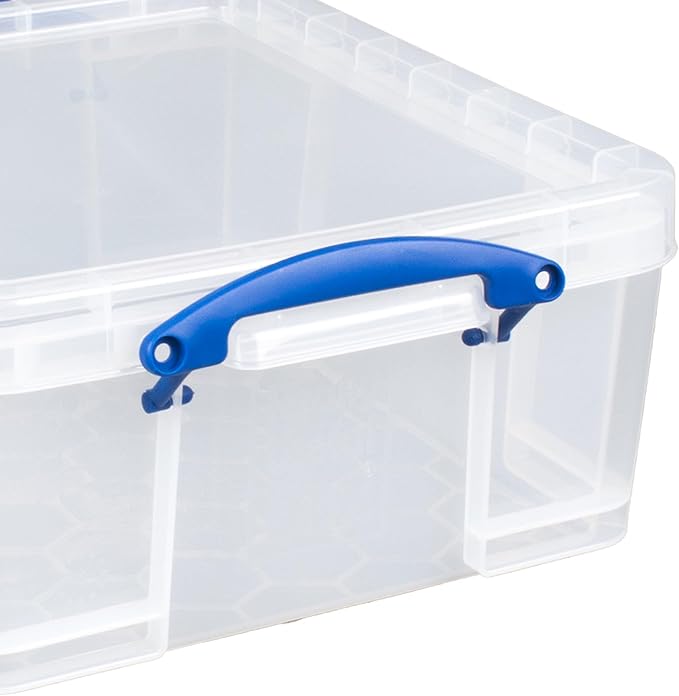 Really Useful Box 10 Pack 17L Plastic Storage Bins with Snap Lids and Clip Lock, Clear