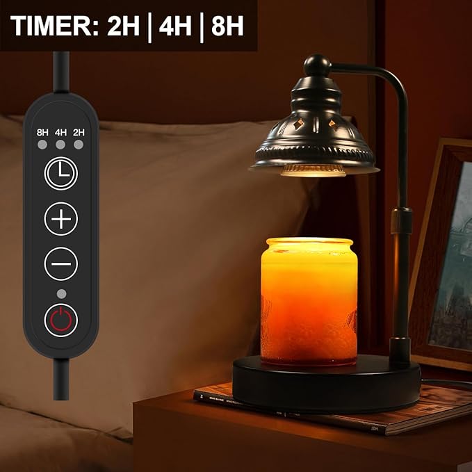 LIDORE Candle Warmer, Candle Warmer Lamp with Timer, Candle Lamp with USB Charger, Gift for Mothers Day Valentines Day Christmas New Year, Home Decor, Aromatherapy Warmer for Yoga