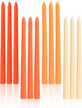 Viyffo Taper Candles, 12 Inch, 12 Pack, Orange – Unscented, Smokeless Design, Up to 8-Hour Burn – Tall Candlesticks for Table Decor, Weddings & Dinners