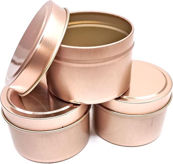 Unixing 16 Pcs Candle Tins for DIY, Storage Tins Container for Candle Making Light Rose Gold Tins (Light Rosegold Candle Tins)