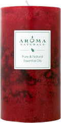 Aroma Naturals Holiday Orange, Clove and Cinnamon Essential Oil Scented Pillar Candle, Warm Spice, 2.75 inch x 5 inch