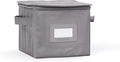 Covermates Dish Storage Box – China & Dinner Plate Storage Container with Dual Zippers, Reinforced Handles, ID Window & Stackable Structured Walls for Dishware Organization, Graphite