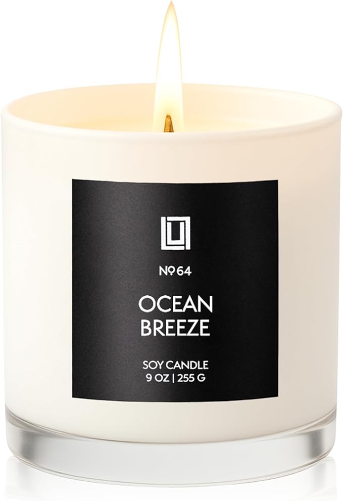 Lulu Candles | Ocean Breeze | Luxury Scented Soy Jar Candle | Hand Poured in The USA | Highly Scented & Long Lasting (9 Oz.)