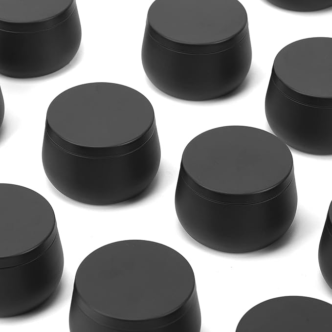 8oz Candle tins with lids,Black Candle Jars,Bulk Candle tins for Making Candles,Candle Making Jars(24PACK, Black)