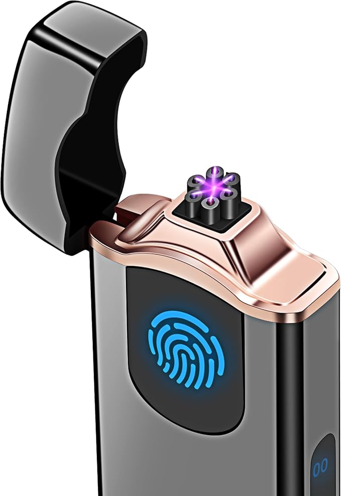Triple Arc Plasma Lighter 500 mAh Battery USB Rechargeable Windproof Cool Lighter (Black)