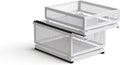 Pull Out Cabinet Organizer, Slide Out Drawers Fixed with Adhesive Nano Film, Pantry Shelves Sliding Drawer Storage Organization for Kitchen (Double Layer 11.8 * 9.4 * 10inch/30 * 24 * 25.5cm)
