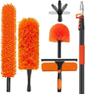 26FT High Reach Duster Cleaning Kit with 20FT Pole | 4-in-1 Tool Set with Universal Swivel Joint | High Ceiling Fan Cleaner, Microfiber Duster & Window Squeegee for Safe High-Reach Cleaning
