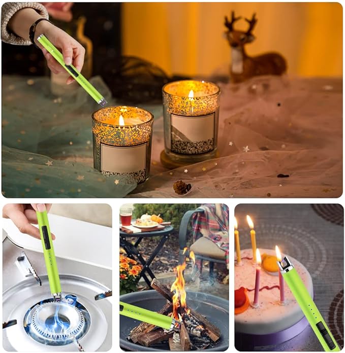SUPRUS Fluorescent Lighter Glows in The Dark USB Lighter Rechargeable Windproof Pocket Size for Candle Cooking BBQ in Party