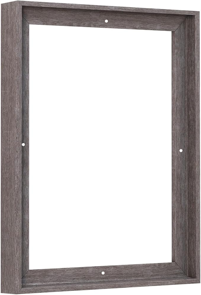 Pixy Canvas Floater Frame 8x24 for 1-1/2 (1.5) inch Deep Canvas Paintings/Canvas Prints/Wood Canvas Panels/Wall Art/Wall Decor/Home Decor/Artwork (Rustic Gray, 8 x 24 inch, Portrait)