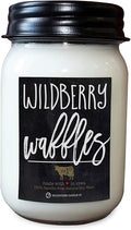 Milkhouse Candle Company Wildberry Waffles Soy Candle - Blackberries | Golden Waffles | Vanilla Cream | Maple Syrup Scented -13oz Mason Jar with Lid, 70+ Hour Burn Time, Made in The USA