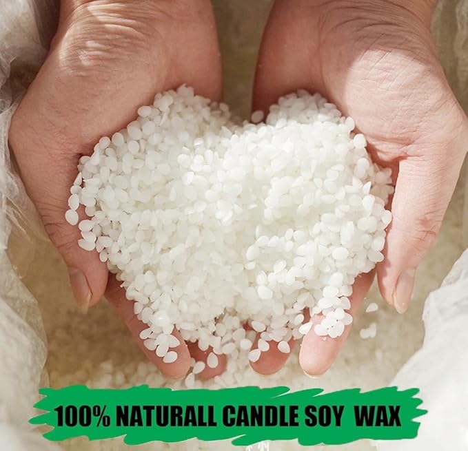 Natural Soy Wax for Candle Making, 14oz Organic Soy Wax Pellets with 20pcs Wick, 20pcs Wick Stickers and 5 Centering Device for Candle Making
