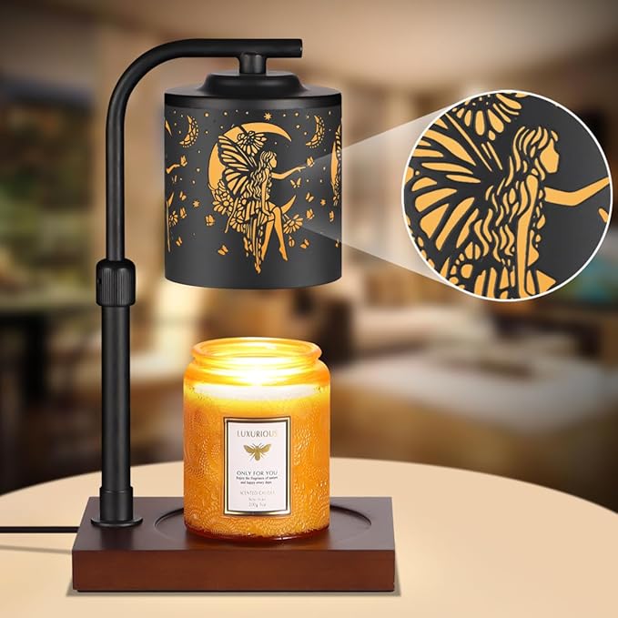 Candle Warmer Lamp with Adjustable Height Dimmable for New Home Decor Electric Candle Warmer for Jar Candles Birthday Gifts for Women Mom(Moon)