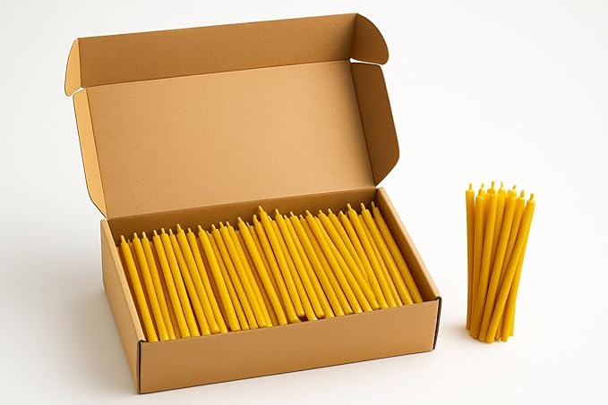 500 Votprof 100% Pure Beeswax Taper Candles ( 6 1/4") Natural Honey Scent