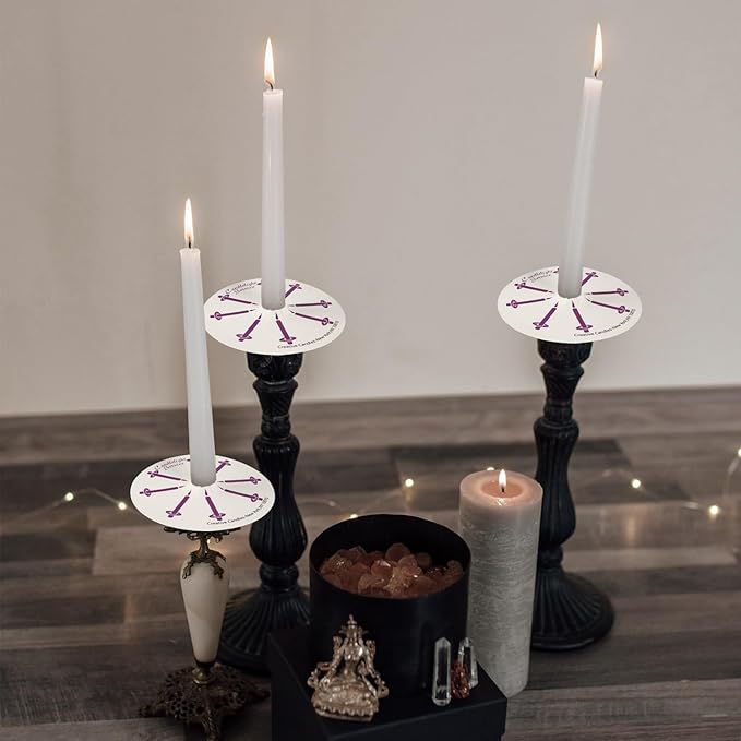 400Packs White Taper Candles, Unscented, with Paper Holder, Halloween, Shabbat, Vigil, Prayer Candles, Large Event Handheld Taper Candles Perfect Size.