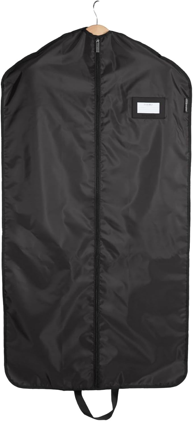 Covermates Keepsakes Garment Bag Set for Closet Storage and Travel – Breathable Suit and Dress Bags with ID Window and Carrying Handles – Heavy-Duty Hanging Wardrobe Protection Set, Black