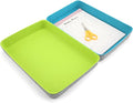 Welaxy 2-Piece Office Desk Drawer Organizer Tray Letter-Size documents A4 Paper Book File Folder Holder Storage Bins (Green + Turquoise)