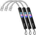 SUPRUS Electric Candle USB Type C Rechargeable 360° Flexible Neck Lighter with Upgraded LED Battery Display Safety Switch Flameless Plasma Windproof (Black, 3Packs)