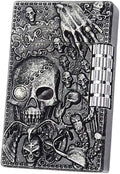 Carving Skull Antique Lighter, Vintage Cool Metal Lighters Refillable, Novelty Lighters for Men Candles Gift Ideas (No Butane Fuel). (Bright)