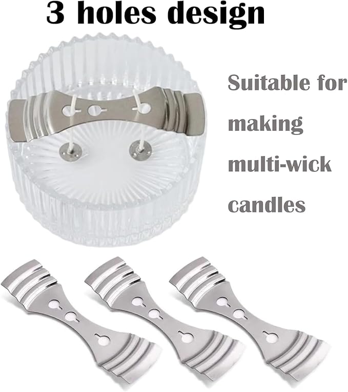 20pcs Metal Candle Wick Centering Devices Stainless Steel Candle Wick Holder for Candle Making Candle Wick Holders, Silver, phi1069