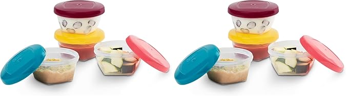 Babymoov Leak Proof Storage Bowls | BPA Free Containers with Lids, Ideal to Store Baby Food or Snacks for Toddlers, BPA Free - 4 Count (Pack of 2) (Pick Your Set Size)