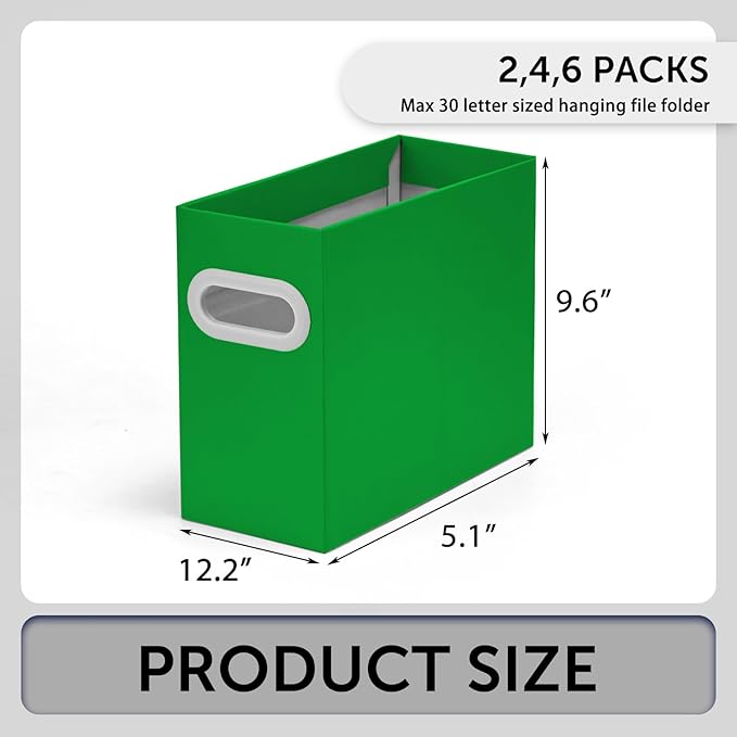 Hanging File Organizer, Cardboard File Folder Organizer for Letter Size, Desk Documents Storage Box, Portable File Folder Holder Boxes for Office, Home, School, Only Box.(2 Packs)