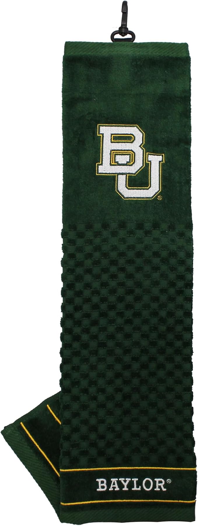Team Golf NCAA Baylor Bears Embroidered Golf Towel Embroidered Golf Towel, Checkered Scrubber Design, Embroidered Logo