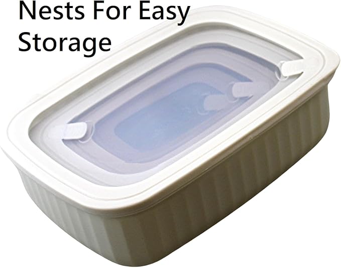 Set of 4 BPA Free Food Storage Containers with Vented Lids Assorted Sizes, Microwave & Freezer Safe, Leftovers, Meal Prep, Fridge Organization Dry Grains Storage by Dependable Industries Inc. (Ivory)