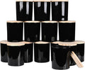 10 OZ Thick Candle Jars for Making Candles 15 Pcs, Empty Jars with Wood Lids for Candle Making, Sample Container, Glossy Black