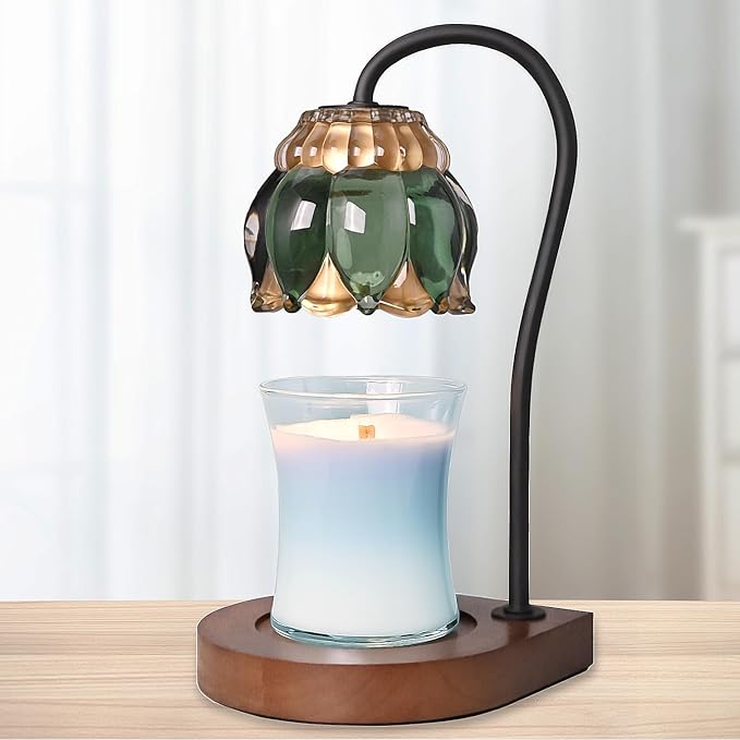 PPZHAVG Candle Warmer Lamp Birthday Gifts for Women Mom, Mothers Day Gifts, Compatible with All Jar Candles, Wax Melt for Candle Home Decor, Modern Farmhouse Decor, Candle Warmer Timer DarkGreen