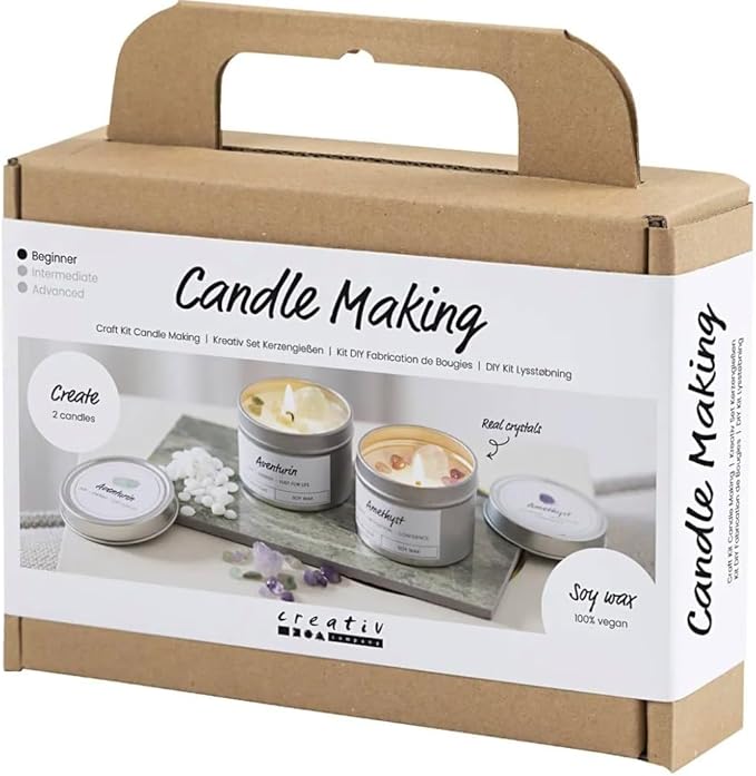 Creative Mini Craft Kit Candle Making, Cream, Off White, Soy Candles, 1 Pack