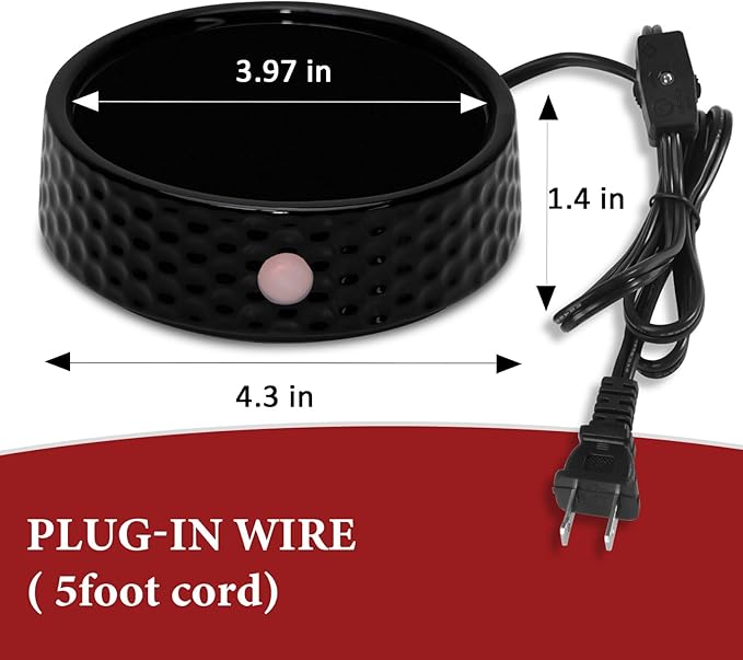 Electric Large Candle Warmer Plate - Ceramic Candle Wax Warmers for Jar Candles, Coffee Mug Warmer, Cup Warmers for Home Office, Aromatherapy Fragrance and Heating Beverage (Black Honeycomb)