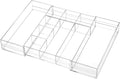 Briwooody 1 Pcs Acrylic Desk Drawer Organizer 9'' up to 16'' x 12'' x 2.2'' Expandable Drawer Organizer Trays with 10 Adjustable Compartments Clear Desk Accessories for Makeup Office Bathroom