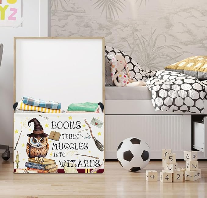 Rectangle Storage Basket with Handles,Collapsible Storage Bin,Books Box,Gift Basket(Magic)