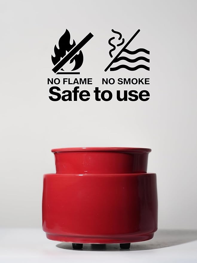 Ceramic Electric Wax Melt Warmer & Cube Oil Melter Cute Small Warmers Aromatherapy for Home Decorative Burner Melts Scented Candle Tart Scent Warm Fragrance (red)