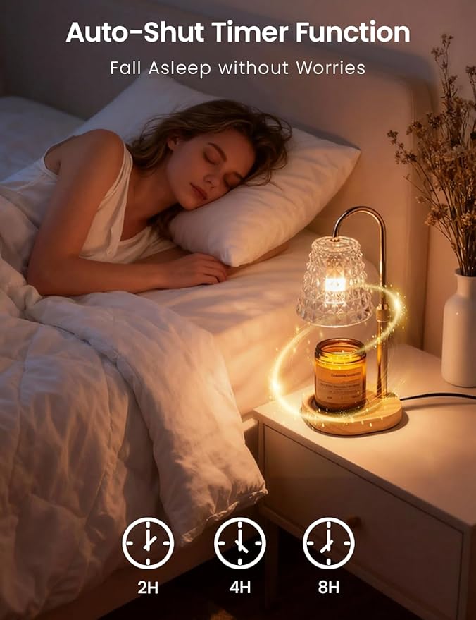 Candle Warmer Lamp with Timer Dimmable Candle Warmer Birthday Gifts for Women Mom Sister, House Warming Gifts New Home Room Decor, Height Adjustable Wax Melts Warmer for Jar Candles