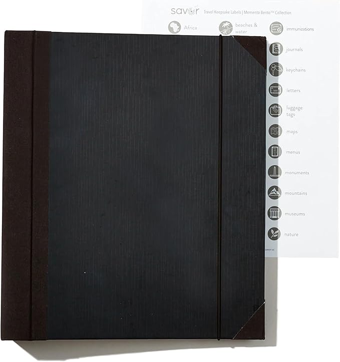 The Folio® Important Document Organizer by Savor | Binder with Guided Labels, Acid-Free File Folder Organizer with 10 Pockets, Document Holder for Home Records, Legal and Medical Papers (Black)