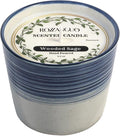 Luxury Textured Ceramic Jar Scented Candle | Non Toxic 100% Natural Coconut & Soy Wax Blend Cotton Wick | 5.2oz | Hand Poured Highly Scented Long - Lasting | Women & Men | (Wooded Sage)