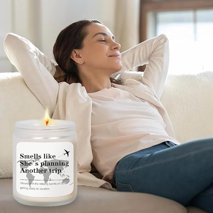 Lavender Candles - Funny Travel Gifts for Women, Christmas Gift for Travelers Women, Girls Trips Gifts