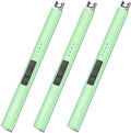 Electric Candle Lighter USB Rechargeable Plasma Arc Windproof Flameless with Safety Lock Ideal for Candle BBQ Camping Birthday Housewarming Gifts for Women & Men (Green*3, 1 Count (Pack of 3))