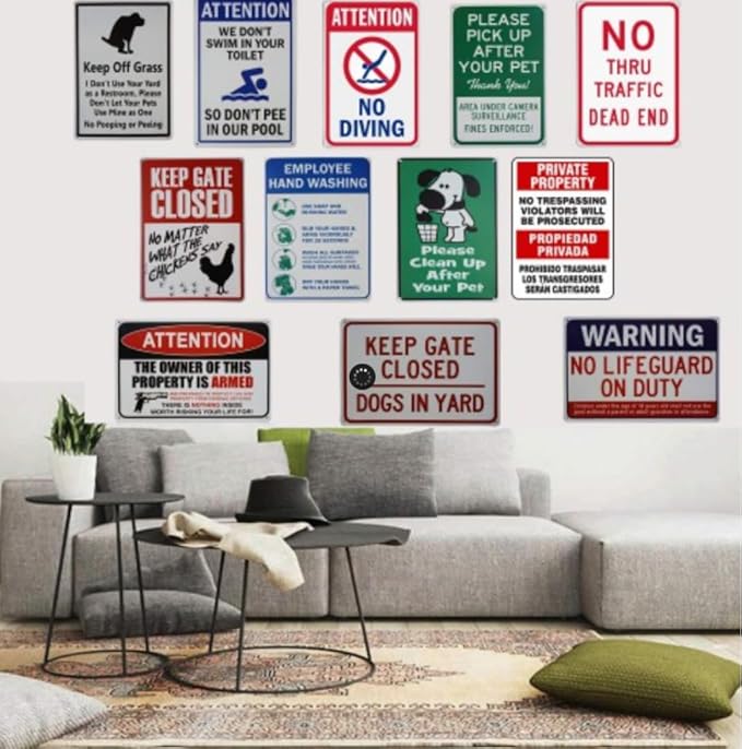 Metal Aluminum Sign Restricted Area Keep Out Sewage Treatment 12"X8" Aluminum Warning Signs For Property Business Yard House Office