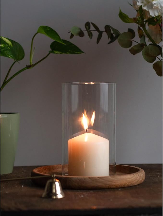 CANDWAX 3x3 Pillar Candle Set of 3 - Dripless Pillar Candles for Home - Elegant Ivory Candles for Relaxing Atmosphere