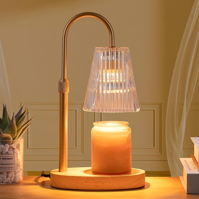 Vanranger Candle Warmer Lamp with Timer - Electric Dimmer and Adjustable Height for Small Jar Scented Wax Melts - Includes 2 Bulbs for Home Birthday