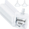 200 Pcs Plastic Pouches Bulk Clear Juice Bags Squeeze Pouches Plastic Leak Proof Bags with Funnel for Party Favors (1 oz)